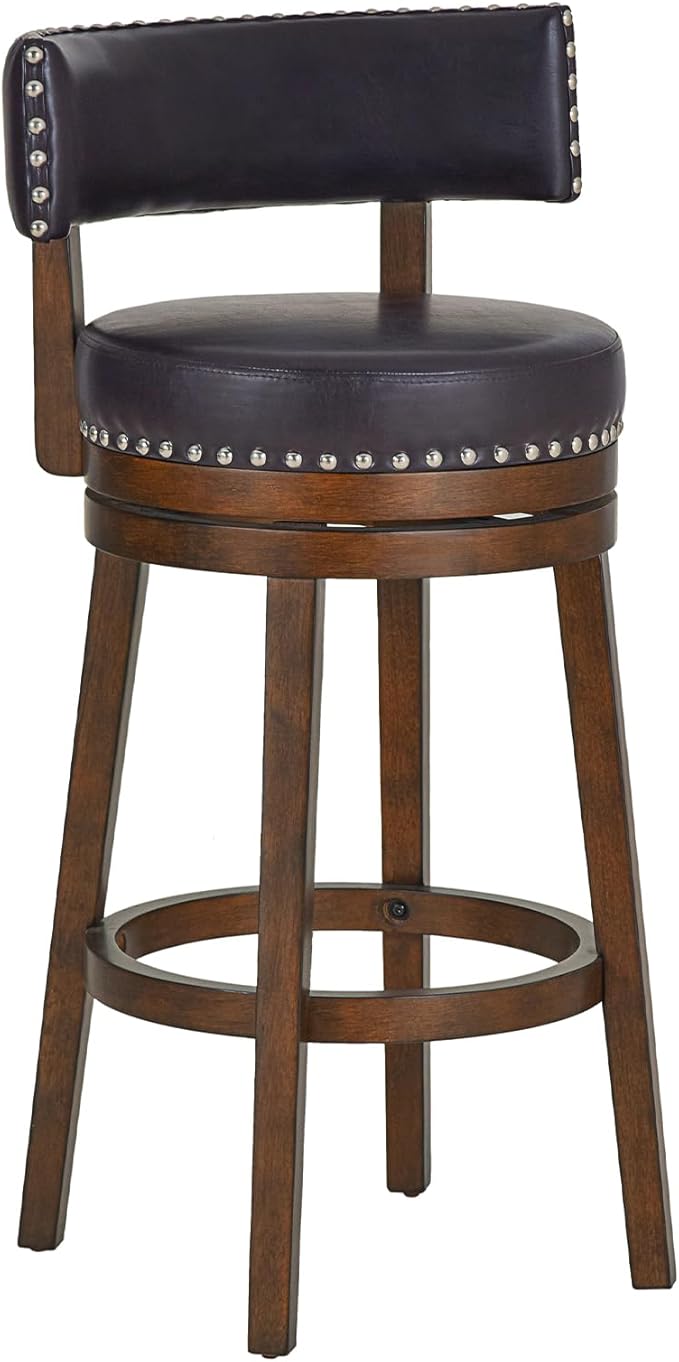 COLAMY Swivel Bar Stool, Swivel Bar Height Bar Stool, Modern Swivel Barstool - Image 9