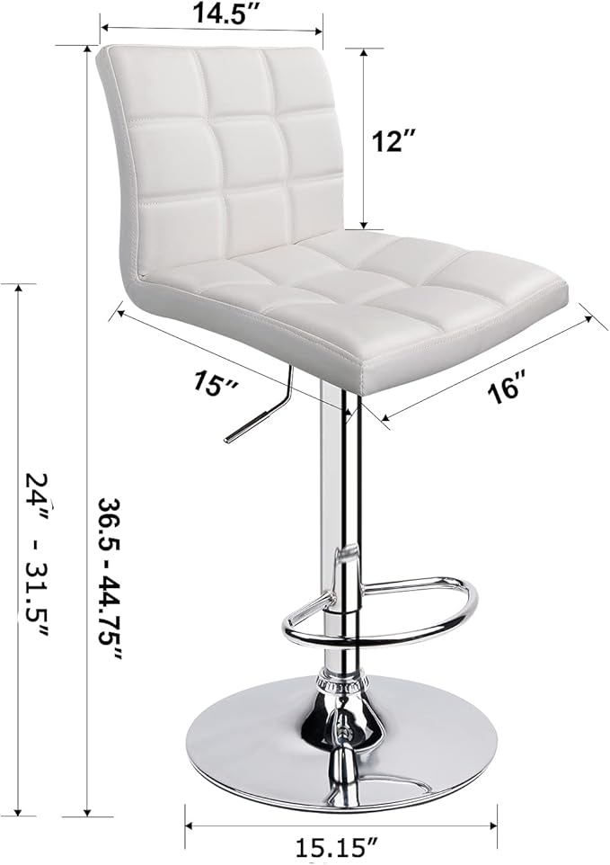 Leopard Modern Square PU Leather Adjustable Bar Stools - Image 2