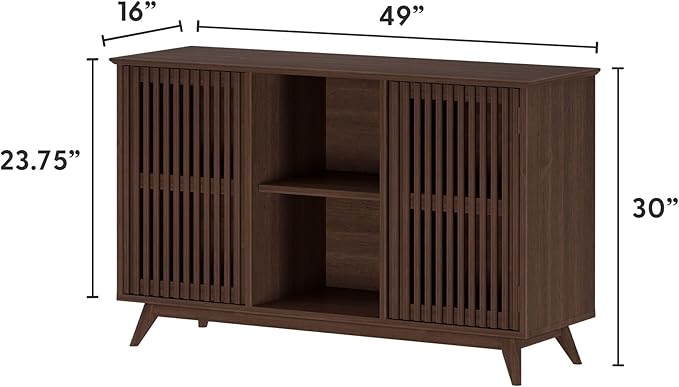 Plank+Beam Mid-Century Modern Wood TV Stand, Solid Wood Entertainment Console - Image 2