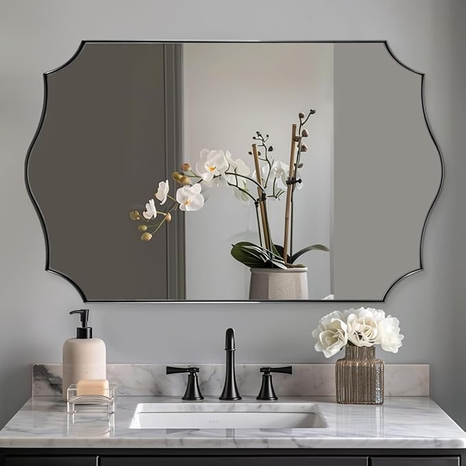 ANDY STAR 30x48 Inch Matte Black Mirror, Unique Rectangular Bathroom Mirror - Image 3