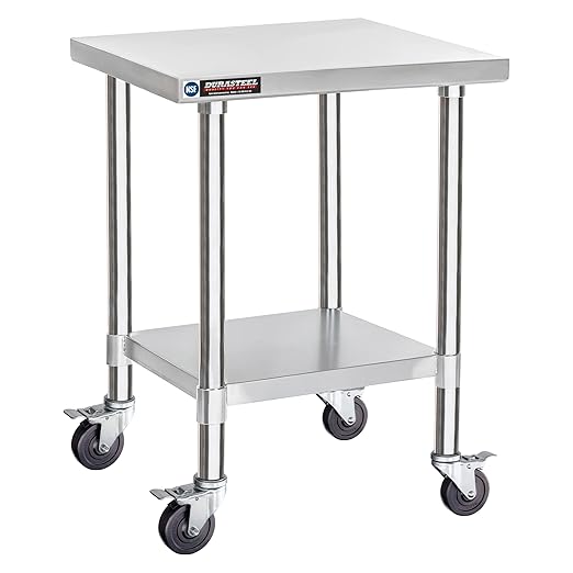 DuraSteel 24x24 NSF Stainless Steel Cart Work Table by DuraSteel