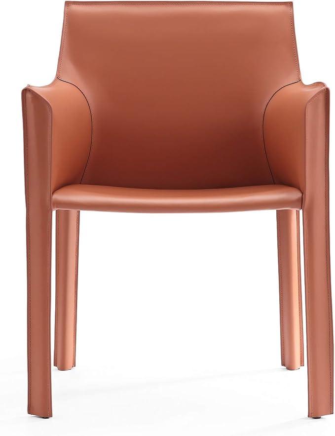 Manhattan Comfort Vogue Modern Faux Leather Dining Chairs, Metal Frame - Image 3