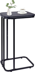 C Shaped End Table, 27 Inches High Small Side Table by KJGKKHOME