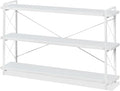 HCHQHS Bookshelf, 3-Tier Long Industrial Bookcase, Freestanding Horizontal by HCHQHS