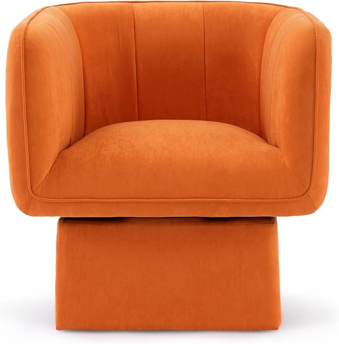Swivel Accent Chair with Armrest, Modern Velvet Barrel Chair 360 Degree with - Image 8