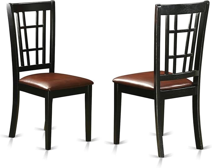 East West Furniture DLNI5-BLK-LC 5 Piece Dining Set Includes a Round Dining - Image 3