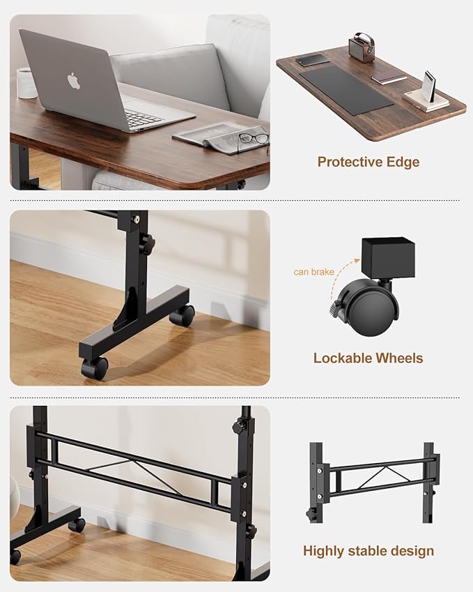 Small Standing Desk Adjustable Height, Mobile Stand Up Desk - Image 6