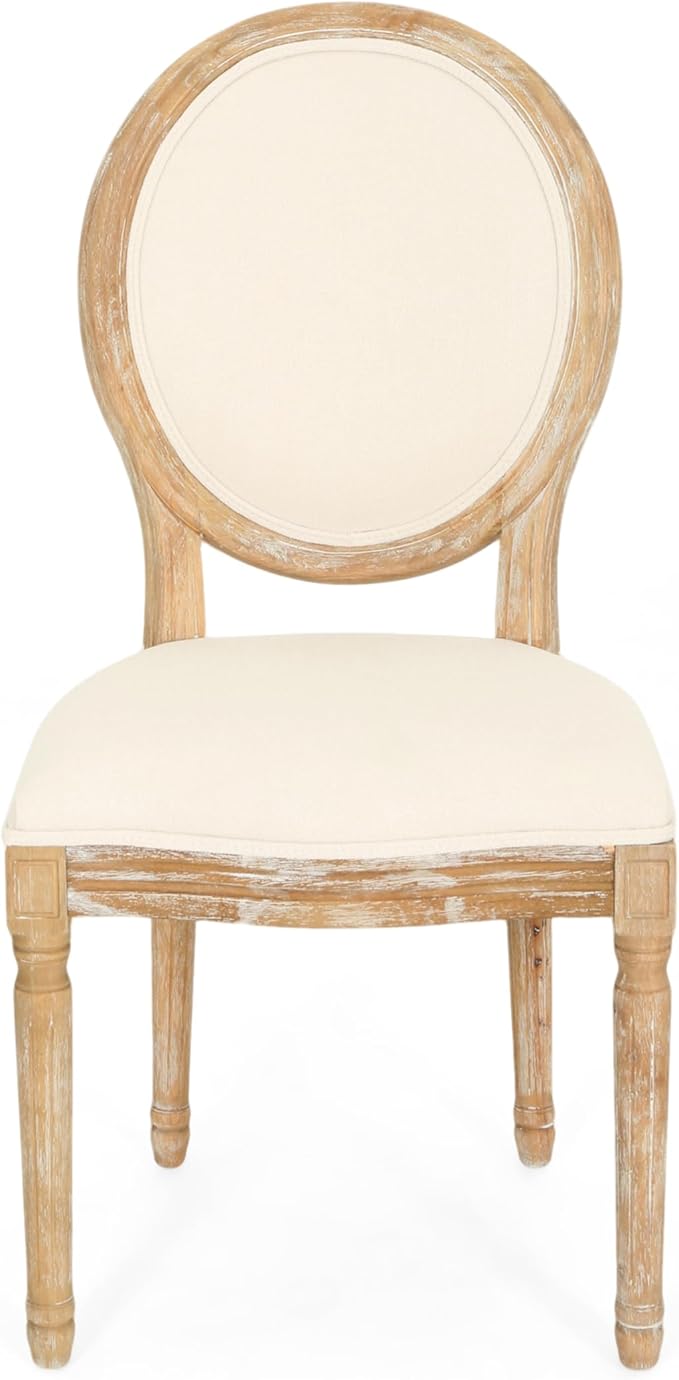 Christopher Knight Home Reed Upholstered Farmhouse Dining Chairs, and Beige - Image 5