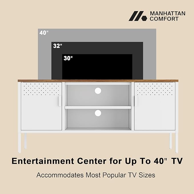 Manhattan Comfort Landen 47" Modern Metal TV Stand - Image 5