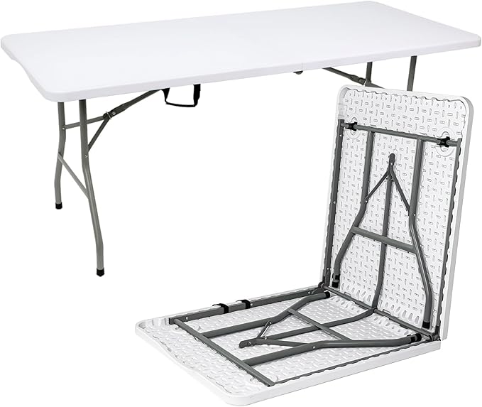 2 PCS 70.8" W X 29" D X 29" H - 6 ft White Folding Table White Portable Heavy by Unknown