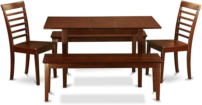 East West Furniture NOML5C-MAH-W 5 Piece Dining Table Set by EastWestFurniture