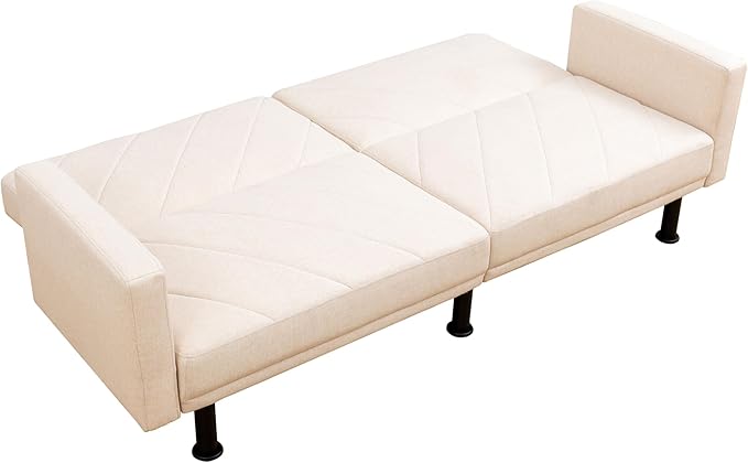 Fold Out Modern Couch Convertible Chair Bed, Sleeper Sofa 2 Seater Loveseat - Image 5