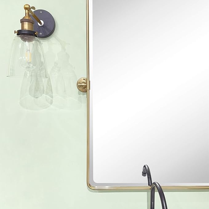 TEHOME 27 x 35'' Gold Pivot Mirror Brushed Champagne Gold Tilt Rectangle - Image 4