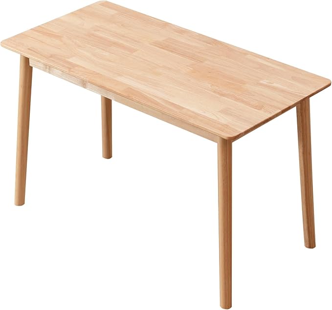Rectangular Kitchen Solid Wood Dining Table 46.8 inches Legs Sturdy Natural by Unknown