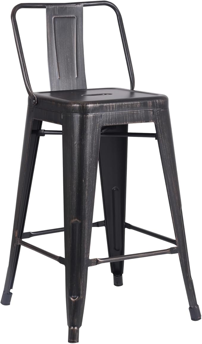 AC Pacific 24” Metal Barstool Set of 2 – Country Rustic Style - Image 4