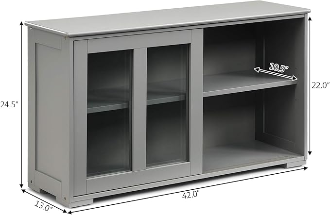 Costzon Sideboard Buffet Cabinet, Wooden Kitchen Storage Cabinet - Image 3