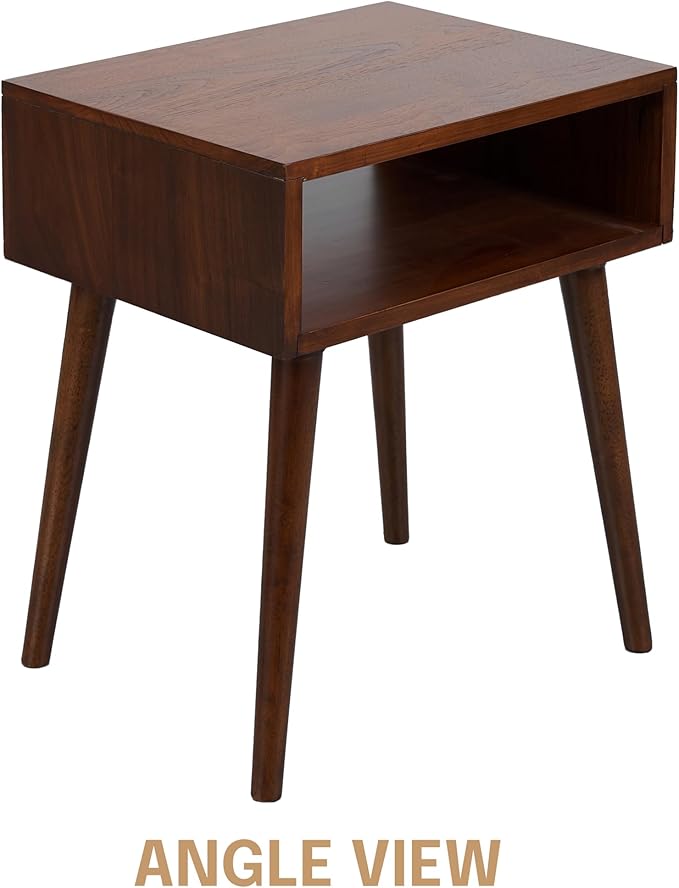 NTC Zoe Solid Wood Nightstand, Mid Century Modern Side Table Bedroom, Bedside - Image 4