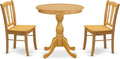 East West Furniture ESDL3-OAK-W 3 Piece Kitchen Table Set by EastWestFurniture