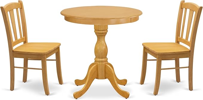 East West Furniture ESDL3-OAK-W 3 Piece Kitchen Table Set by EastWestFurniture