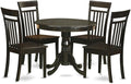 East West Furniture ANCA5-CAP-W 5 Piece Dining Set Includes a Round Dining Room by EastWestFurniture