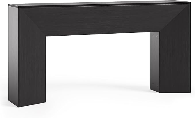 LITTLE TREE Console Table for Entryway, 63 Inches Extra Long Black Wooden Sofa - Image 8