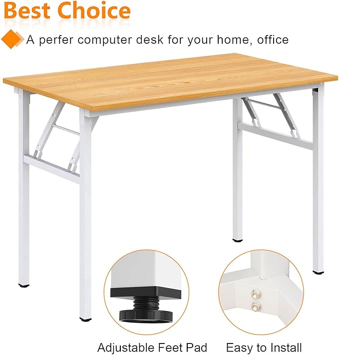 Need Folding Desk for Home Office 39-3/8 inch Length Modern Folding Table - Image 7