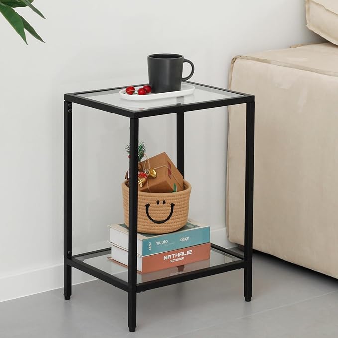 Modern 2-Tier Tempered Glass End Table - Image 6