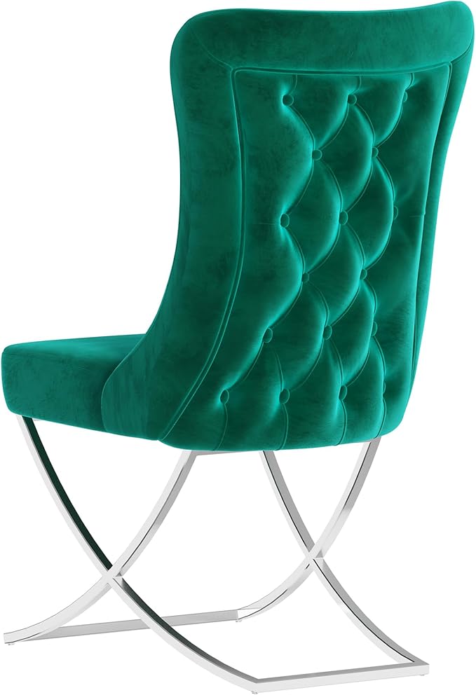 Ottomanson Royal Dining Chairs Set of 8 – Upholstered Tufted Microfiber - Image 5