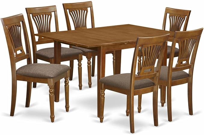 East West Furniture MLPL7-SBR-C 7 Piece Dining Room Furniture Set Consist of a by EastWestFurniture