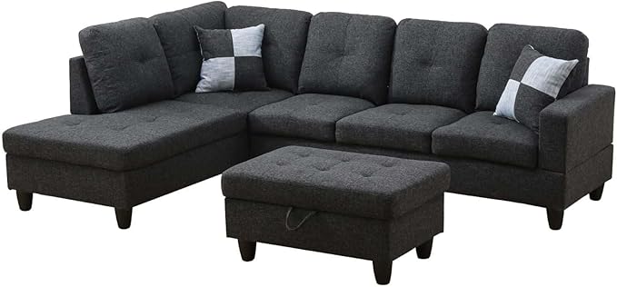 Sectional Couch with Ottoman Storage, L Shaped Sofa Furniture Sets, Modern - Image 4