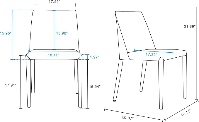 Manhattan Comfort Paris 8-Piece Leather Dining Chair and Armchair Set, - Image 4