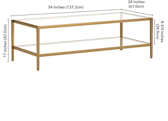 Henn&Hart 54" Wide Rectangular Coffee Table - Image 3
