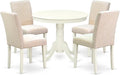 East West Furniture ANAB5-LWH-02 5 Piece Dining Table Set by EastWestFurniture