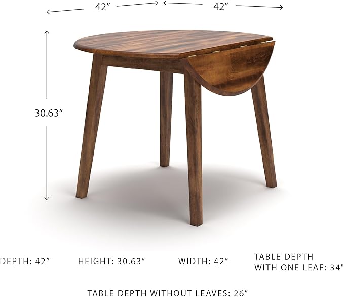 Signature Design by Ashley Berringer Dining Room Round Drop Leaf Table - Image 3