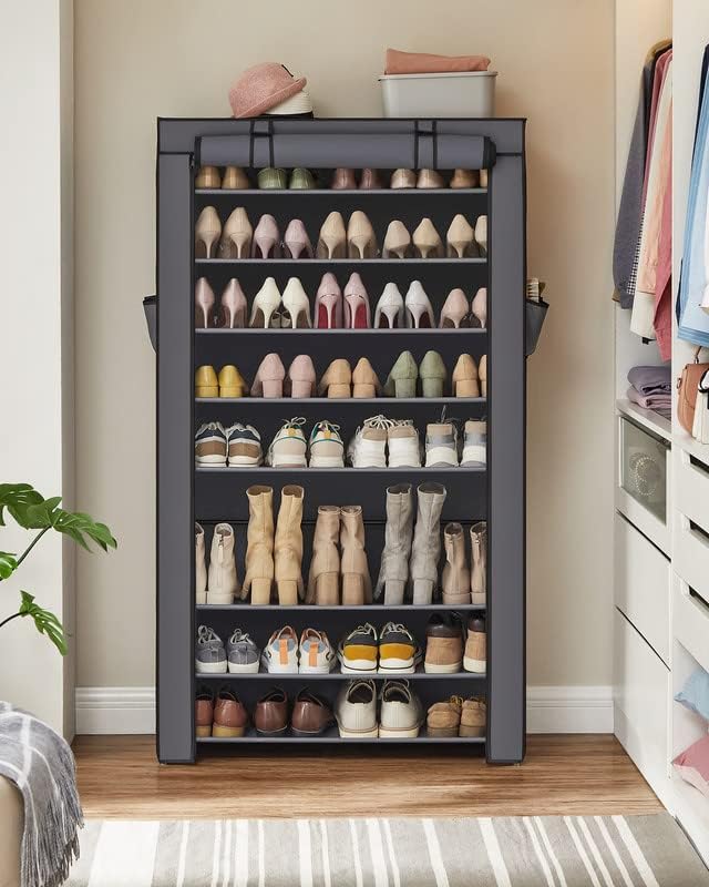 SONGMICS Shoe Rack with Non-Woven Fabric Cover, 9 Tier Storage Shelf - Image 2