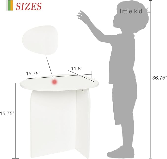 AWASEN White Side Table, Small Triangle End Table Living Room, Modern Accent - Image 3