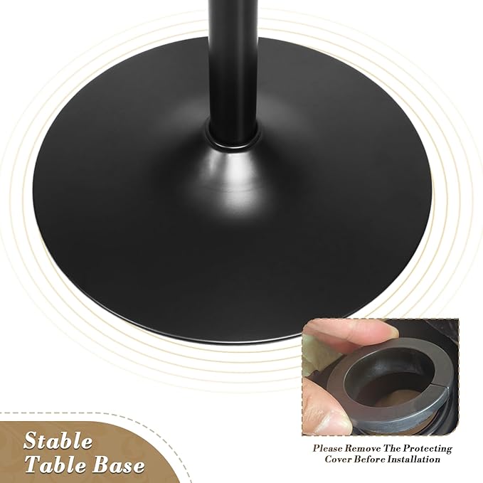Athena Collection Modern Bar Table Round Top Height Adjustable, Tall Bistro Pub - Image 7