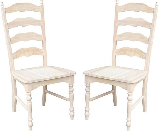IC International Concepts Set of 2 Maine LadderBack Chairs by InternationalConcepts