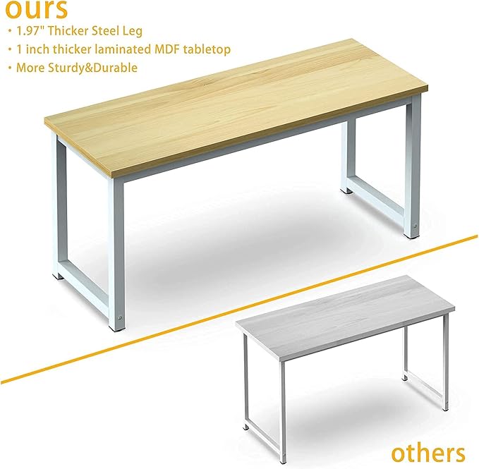 NSdirect Modern Computer Desk 63 Inch Large Office Desk, Writing Study Table - Image 8