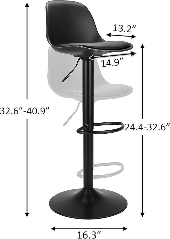 Finnhomy Bar Stools Set of 2, Swivel Barstools - Image 3