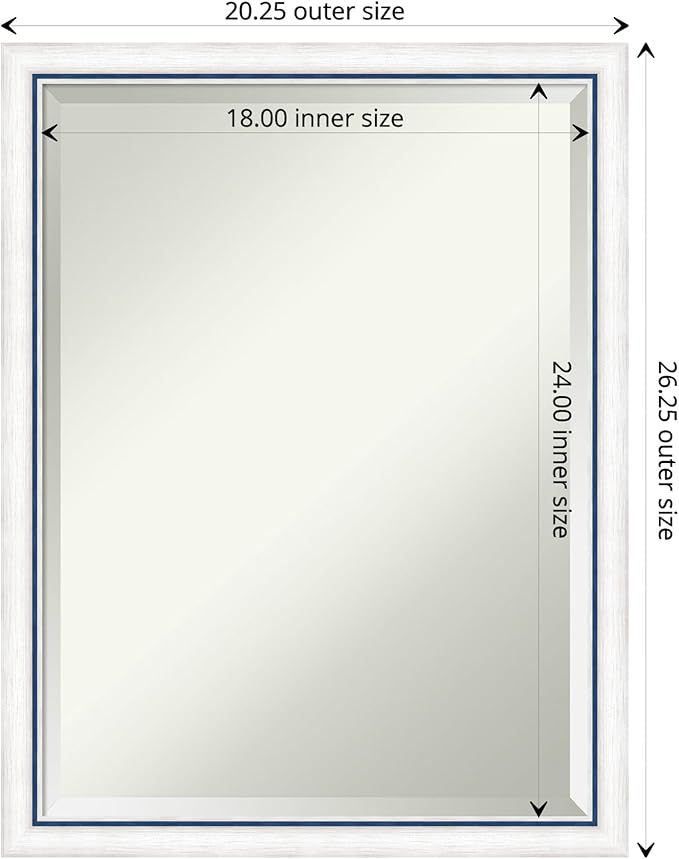 Amanti Art White Bathroom Mirror - Image 4