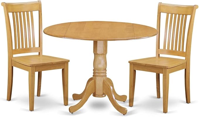 East West Furniture DLPO3-OAK-W 3 Piece Dining Room Furniture Set Contains a by EastWestFurniture