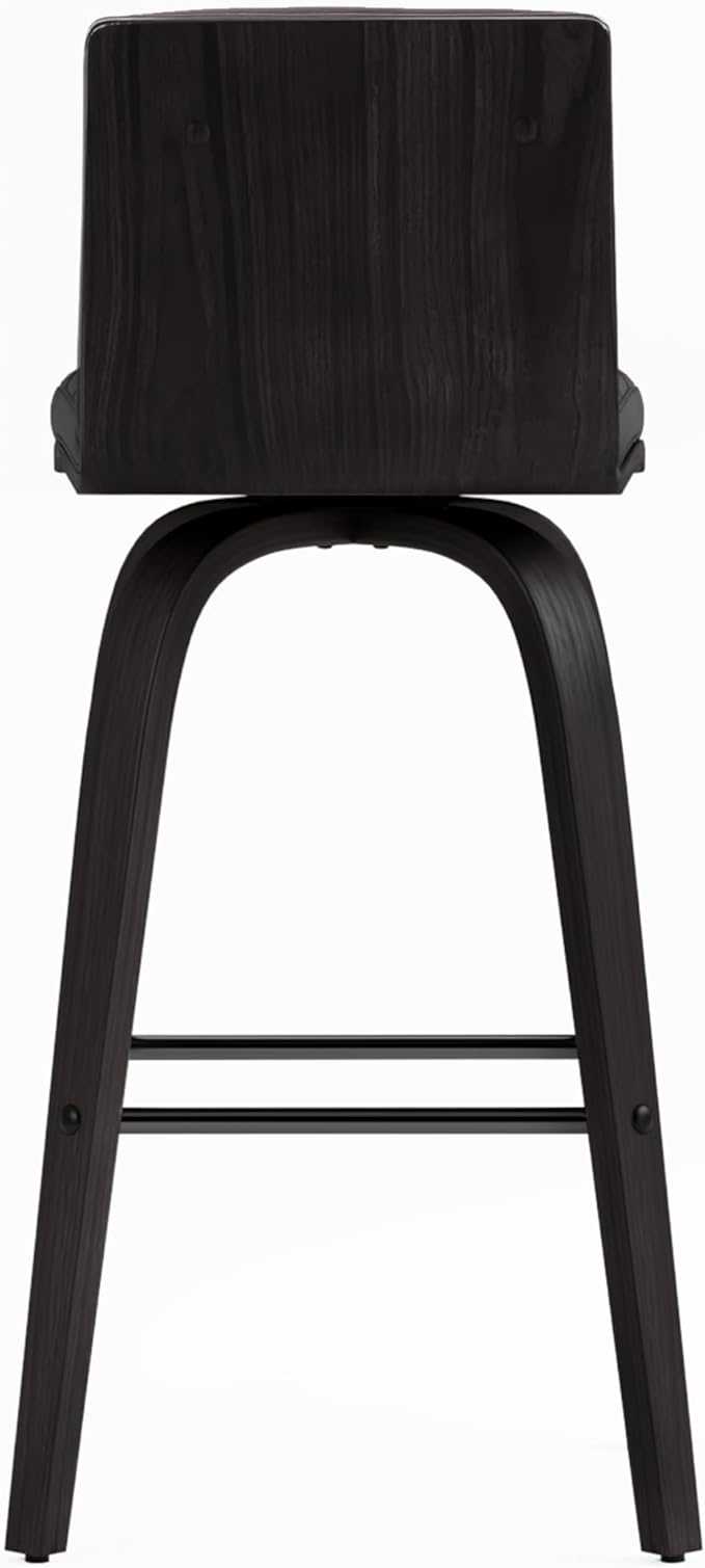 Armen Living Vienna 26" Swivel Counter Stool in Black Wood Finish - Image 4