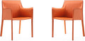 Manhattan Comfort Paris Modern Saddle Leather Dining Chairs, Metal Frame by ManhattanComfort