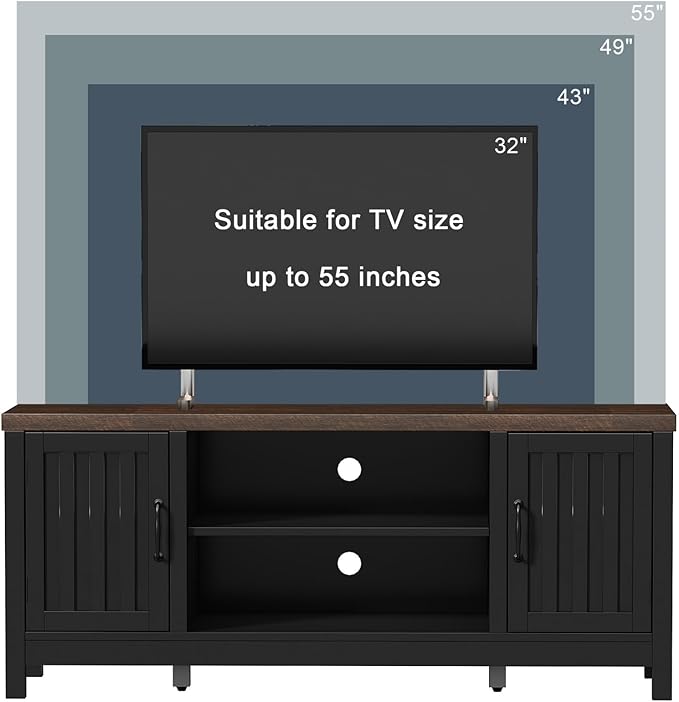 ChooChoo Farmhouse TV Stand for Televisions up to 55 inches, Entertainment - Image 4