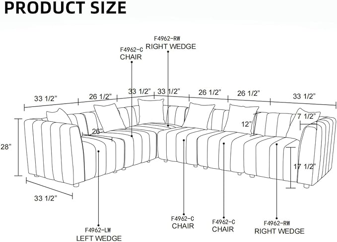 Sectional Couches for Living Room, Loveseat Sofa Comfy Cloud Couch - Image 2