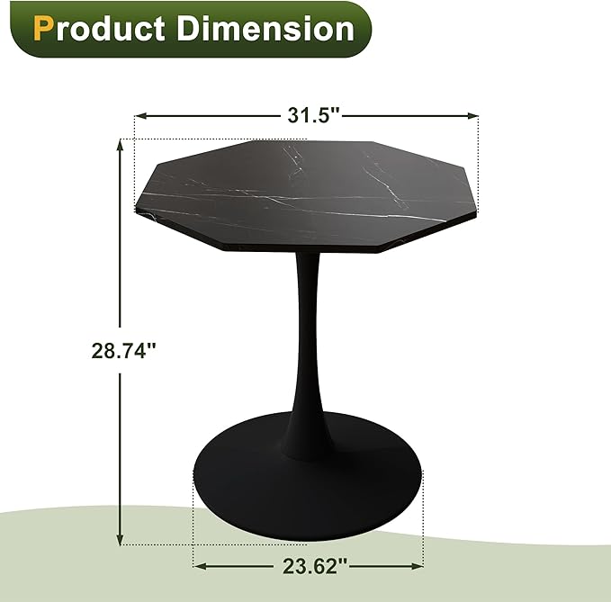 Dining Table for 2-4, 31.5" Kitchen Table - Image 2