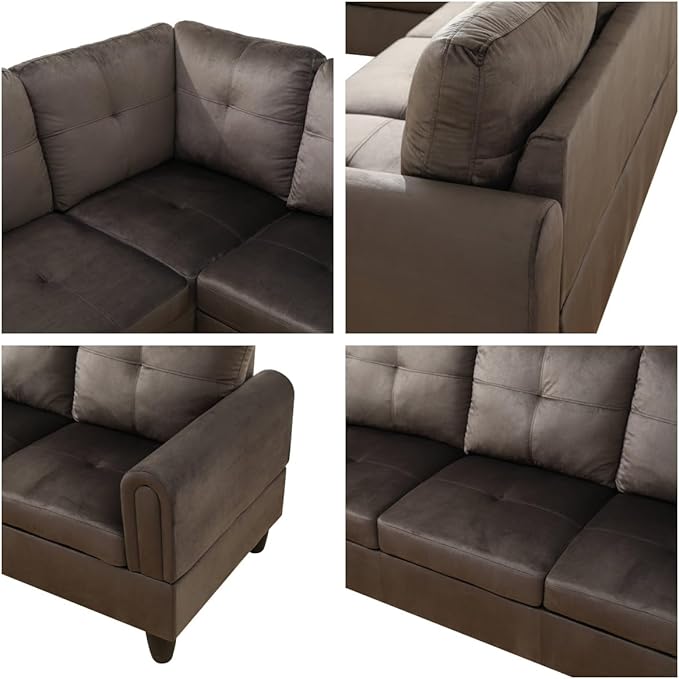 NAYSAYE Sectional Couch with Ottoman Storage, L Shaped Couch Sofa Furniture Sets - Image 5
