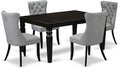 East West Furniture LGDA5-BLK-27 5 Piece Dining Table Set Includes a Rectangle by EastWestFurniture