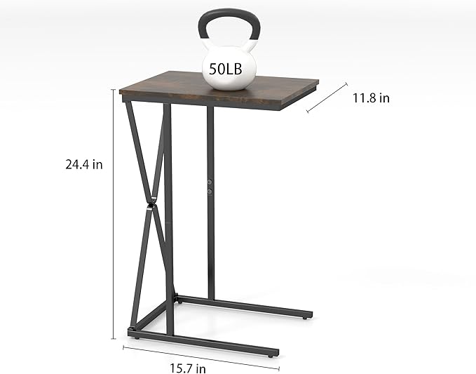 Manora TV Dinner Tray Table, C Shaped End Table - Image 3